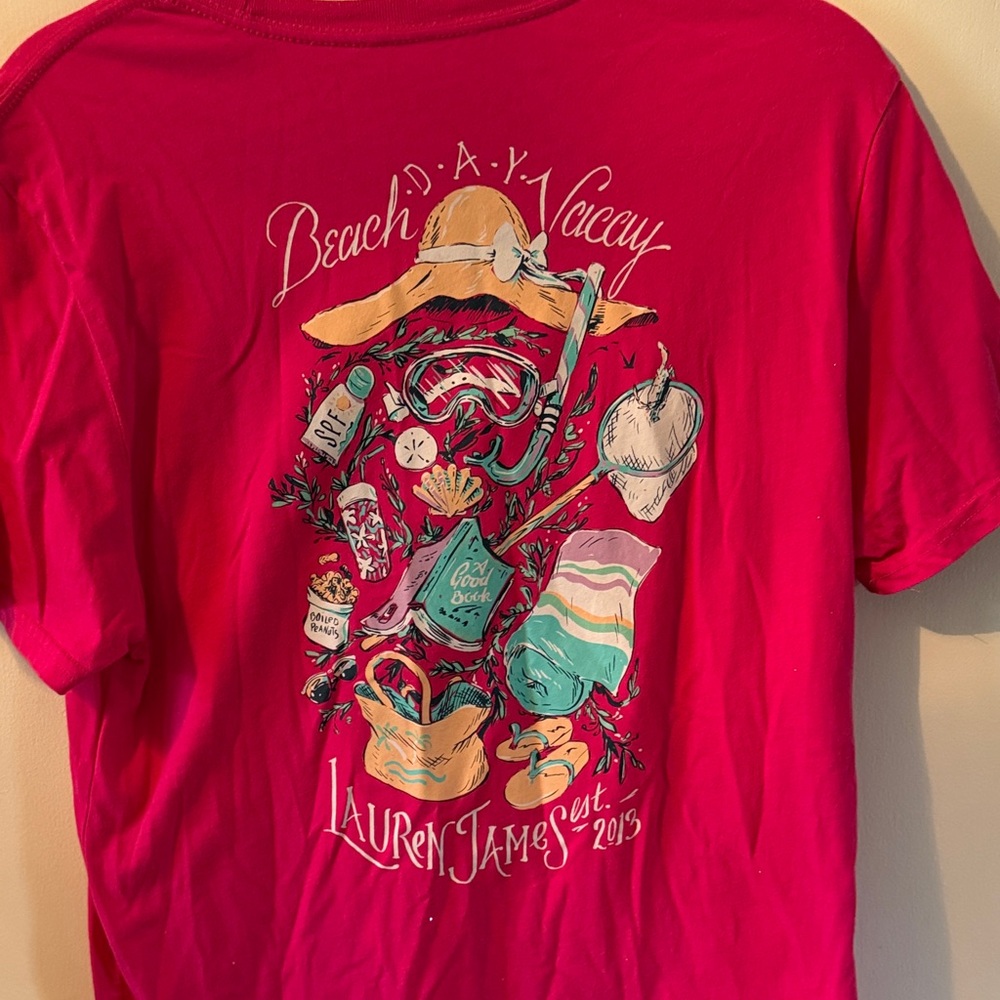 Lauren James Hot Pink Beach Graphic Tee